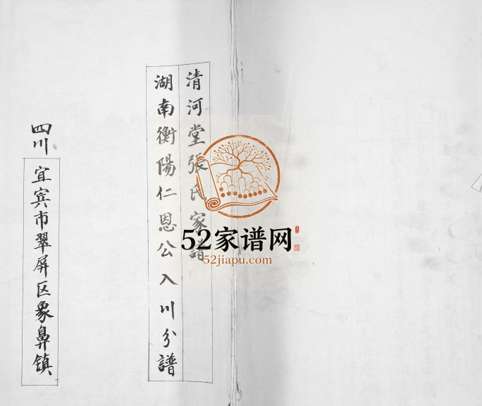 1910年修清河堂张氏家谱 湖南衡阳仁恩公入川分谱 四川宜宾张姓电子版族谱下载