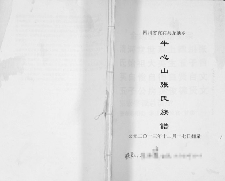 2013年修四川省宜宾县龙池乡牛心山张氏族谱 金鉴堂张姓电子版家谱下载