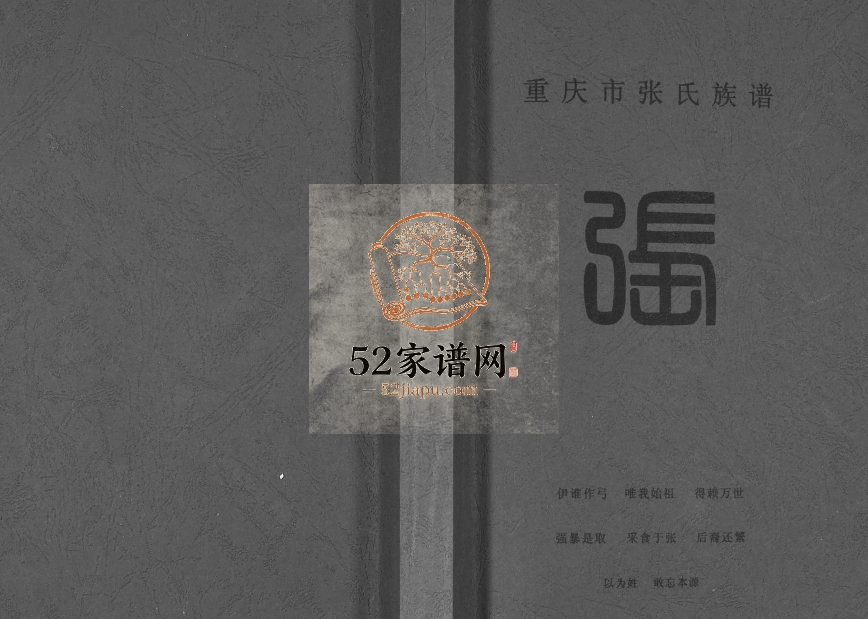 2010年修重庆市张氏族谱 江北张姓电子版家谱下载