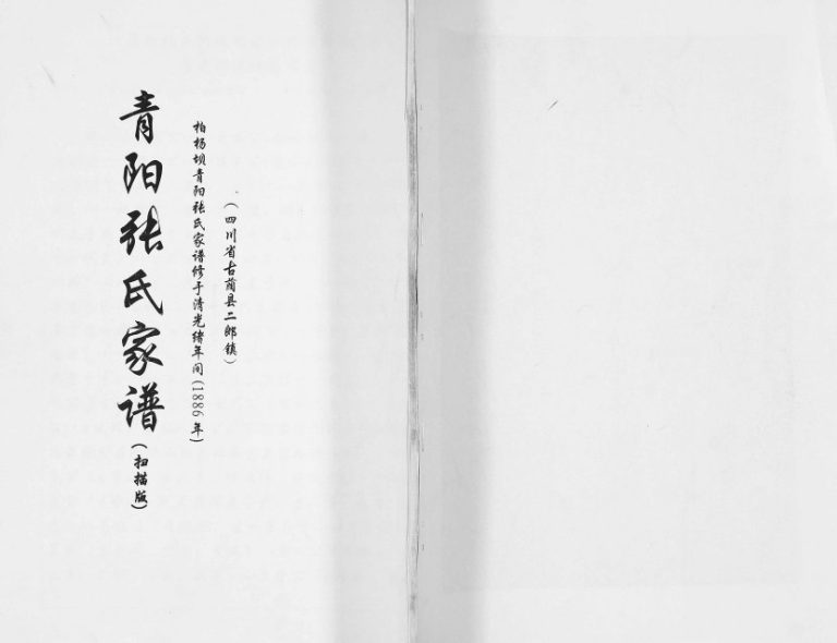1886年修青阳张氏柏杨坝创业始祖大和公支系家谱 四川古蔺张姓电子版族谱下载