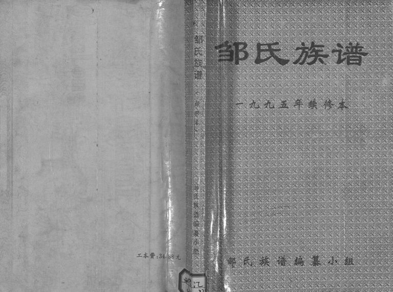 1994年重修邹氏族谱[不分卷]四川垫江 长寿 忠县邹姓电子版家谱下载