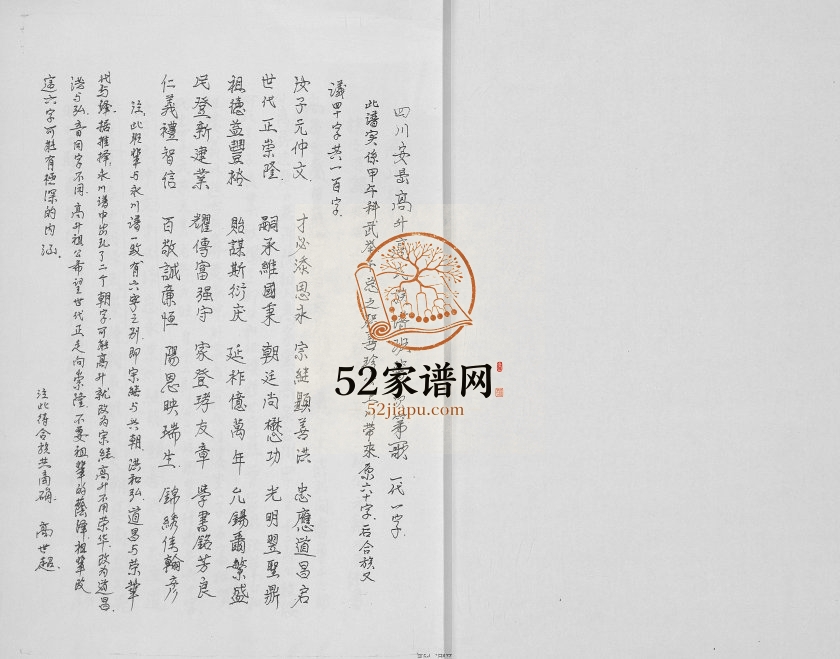 2008年修四川安岳高升支派高氏族谱高姓电子版家谱下载