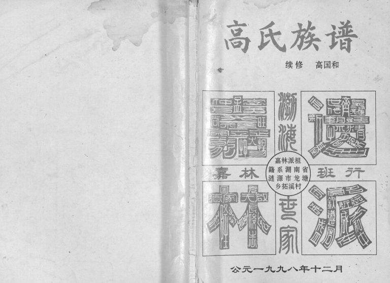 1998年续修高氏族谱 四川仪陇高姓电子版家谱下载