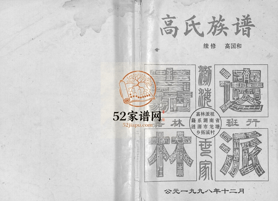 1998年续修高氏族谱 四川仪陇高姓电子版家谱下载