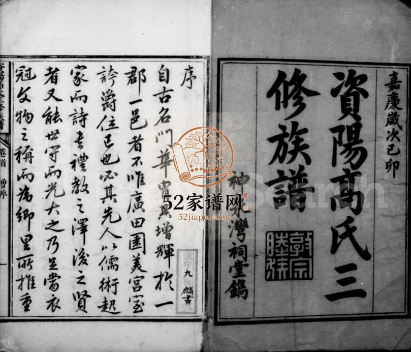 1819年修资阳高氏三修族谱[12卷首2卷]四川神泉湾祠堂高姓电子版家谱下载