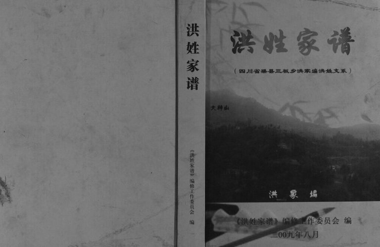 2009年修洪姓家谱四川省渠县三板乡洪家洪氏支系[不分卷]洪姓电子版族谱下载