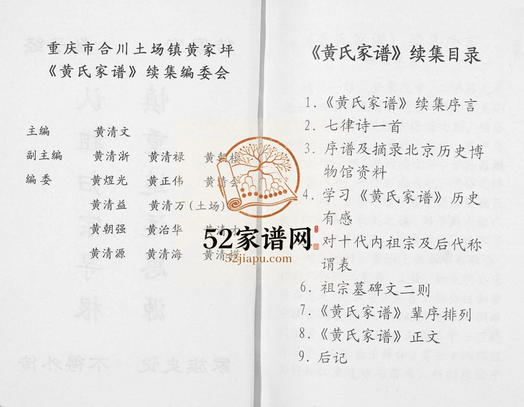 2001年修黄氏家谱续集 四川合川黄姓电子版族谱下载