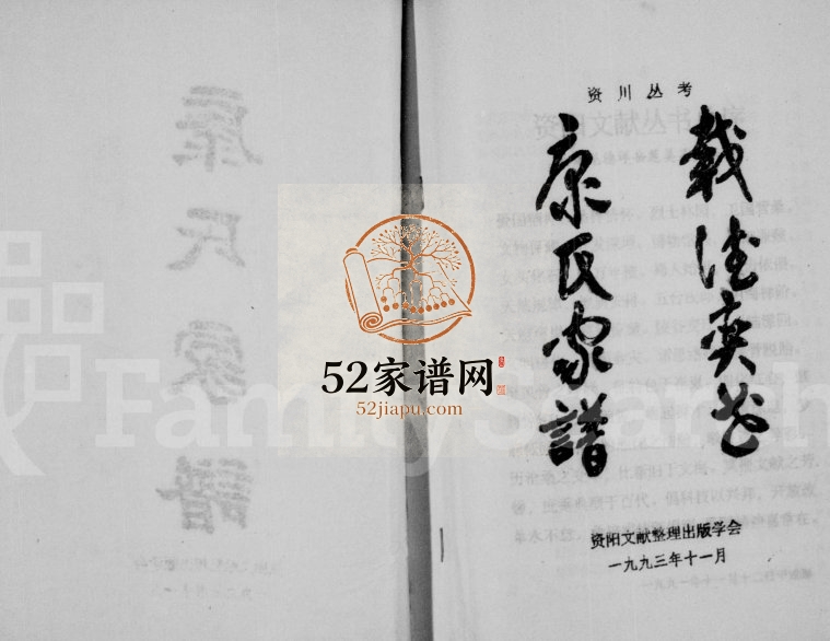 1993年修康氏家谱 四川资阳康姓电子版族谱下载