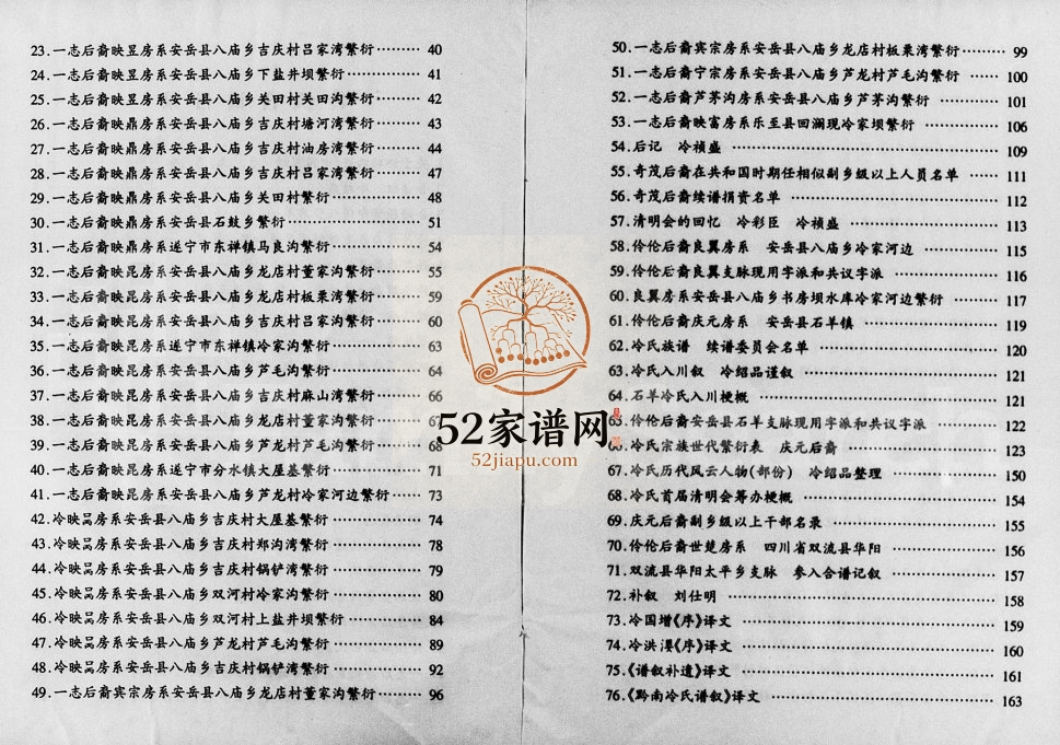 2004年修冷氏族谱 四川安岳 双流冷姓合谱电子版家谱下载