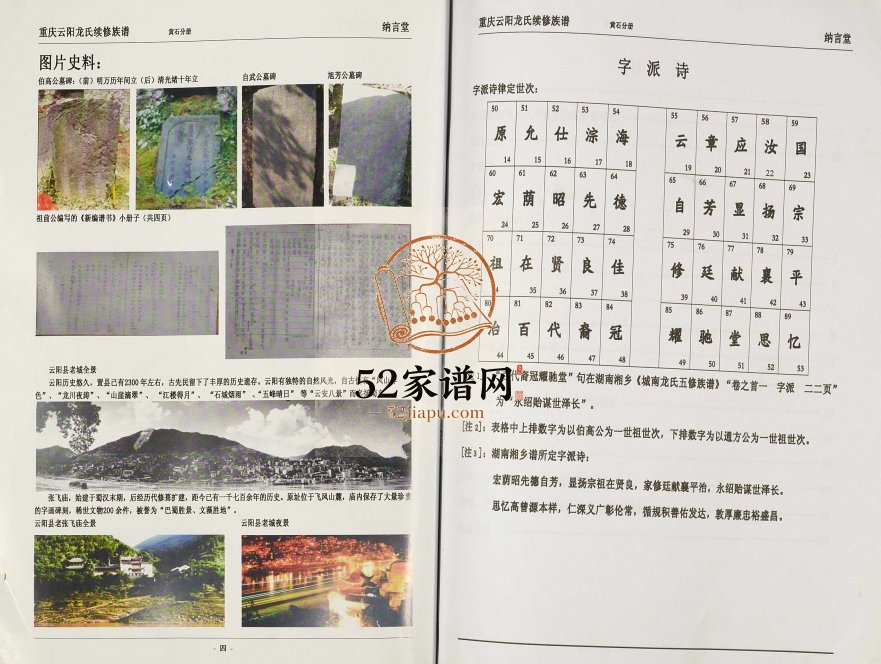 2014年重庆云阳龙氏续修族谱黄石分册 纳言堂龙姓电子版家谱下载