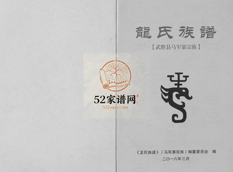 2016年修龙氏族谱武胜县马军寨宗族 四川龙姓电子版家谱下载