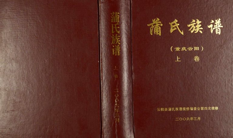 2006年修蒲氏族谱[2卷]重庆云阳蒲姓电子版家谱下载
