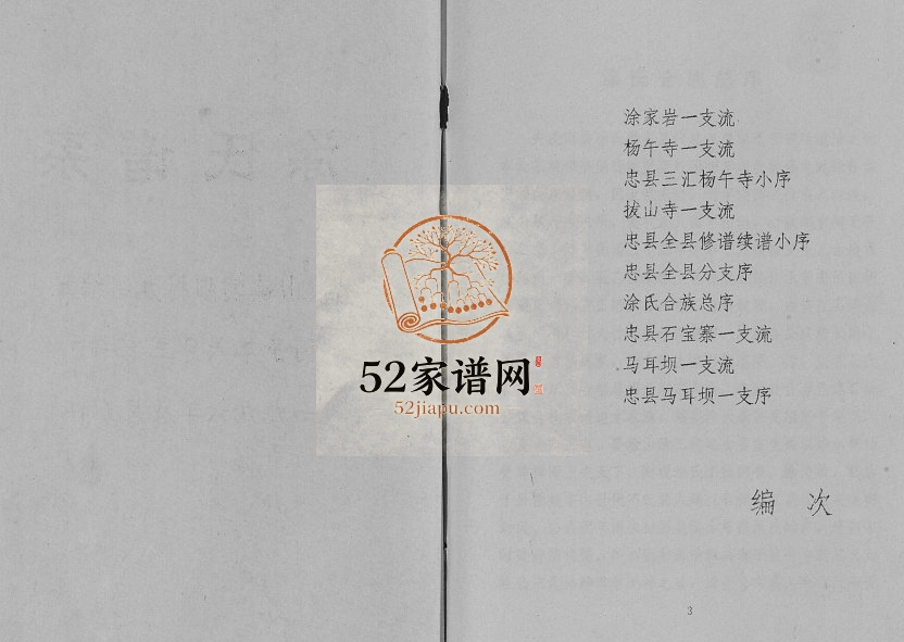 1996年修涂氏宗谱[不分卷]重庆 忠县涂姓电子版族谱下载