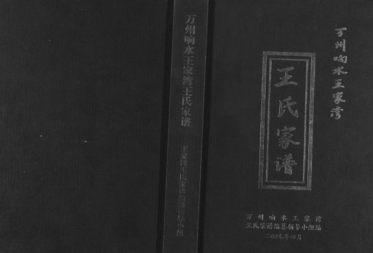 2009年修万州向水王家湾王氏家谱 万县王姓电子版族谱下载
