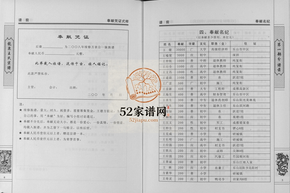 2012年修龙泉王氏宗谱[不分卷]四川井研王姓电子版族谱下载