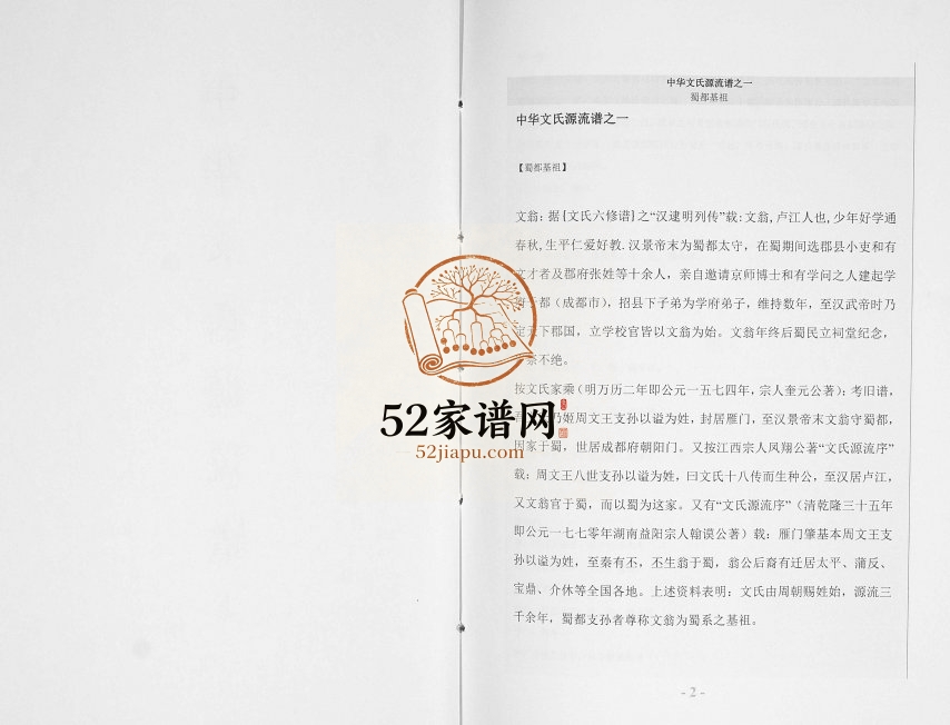 2010年七修中华文氏源流谱 四川成都文姓电子版族谱下载