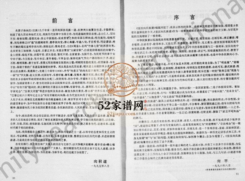 1996年修宣汉向氏族谱 四川向姓电子版家谱下载