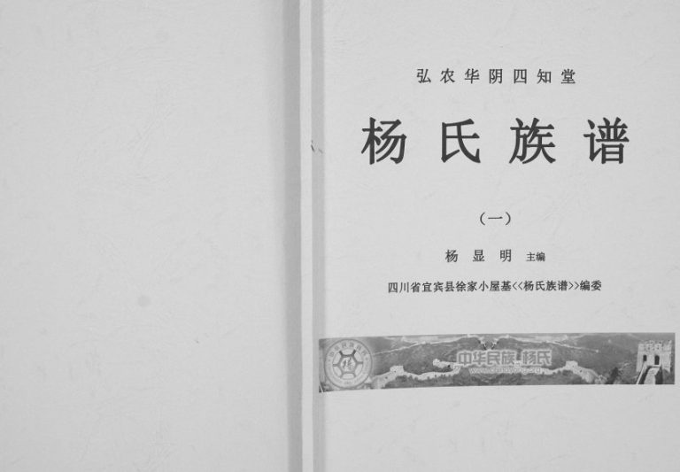 2000年修弘农华阴四知堂杨氏族谱 四川宜宾杨姓电子版家谱下载