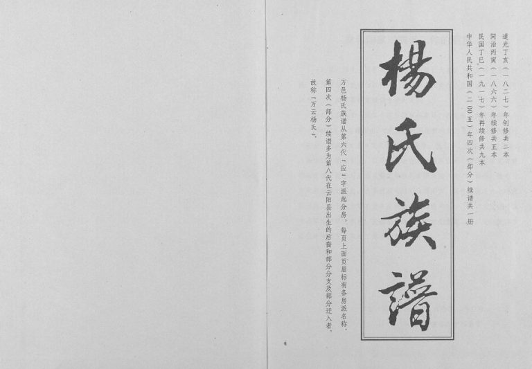 2005年续修万云杨氏族谱(大禄公裔)[不分卷]重庆 万州区杨姓电子版家谱下载