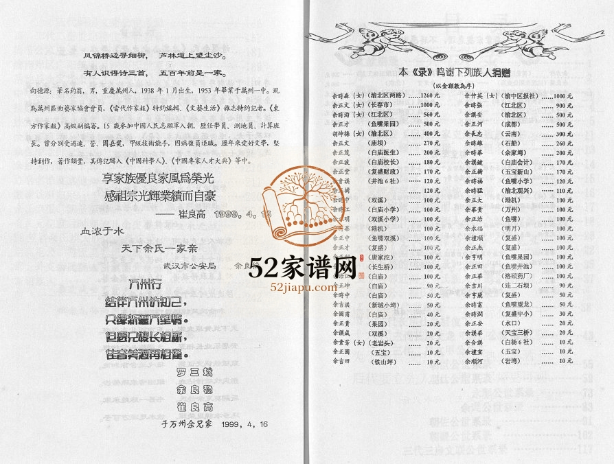 1999年修川东鄂西余氏族谱之一启高公家史录 重庆 江北余姓电子版家谱下载