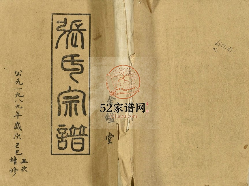 1989年续修张氏宗谱 安徽天长金鉴堂张姓电子版族谱下载