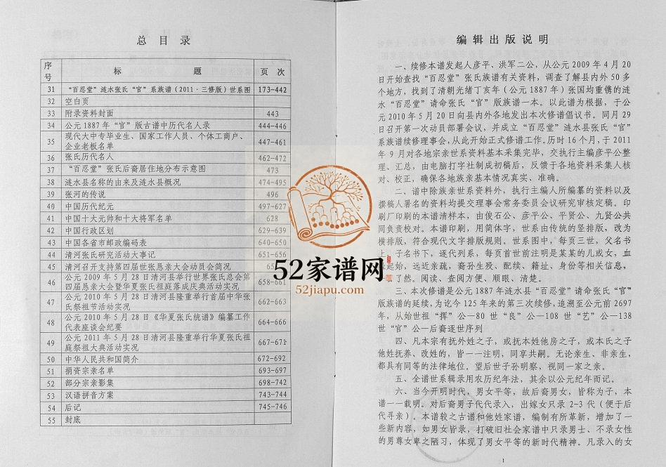 2011年三修张氏官系族谱 江苏涟水百忍堂张姓PDF电子版家谱下载