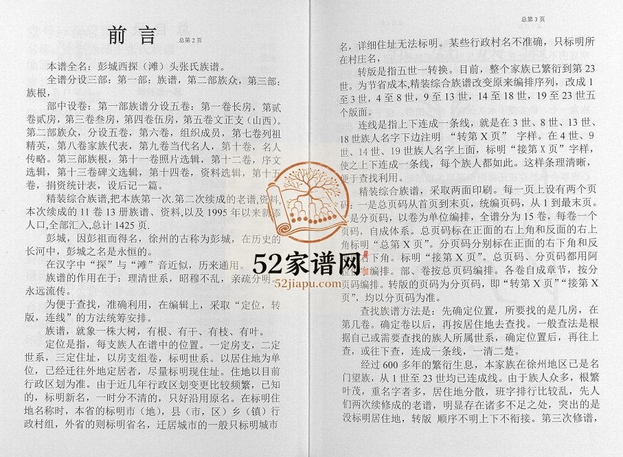 2015年修彭城西滩头张氏族谱[15卷]江苏铜山百忍堂张姓电子版家谱下载