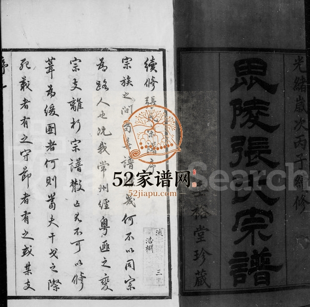 1876年修毘陵张氏宗谱[9卷首1卷]江苏武进垂裕堂张姓电子版族谱下载