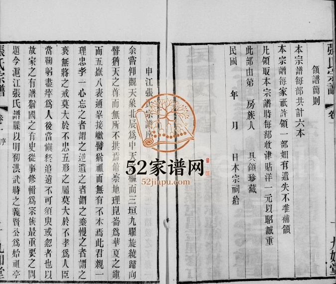 1928年修申浦张氏宗谱[6卷]江苏 上海九如堂张姓电子版族谱下载