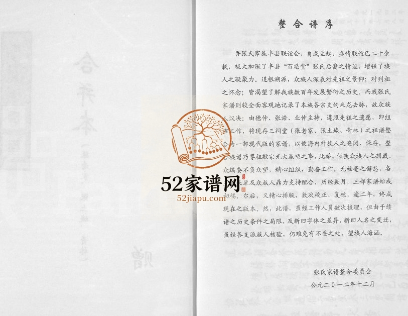 2013年修丰县张氏家谱三大祠堂合并本(张老家, 张土城, 青林)百忍堂 电子版族谱下载