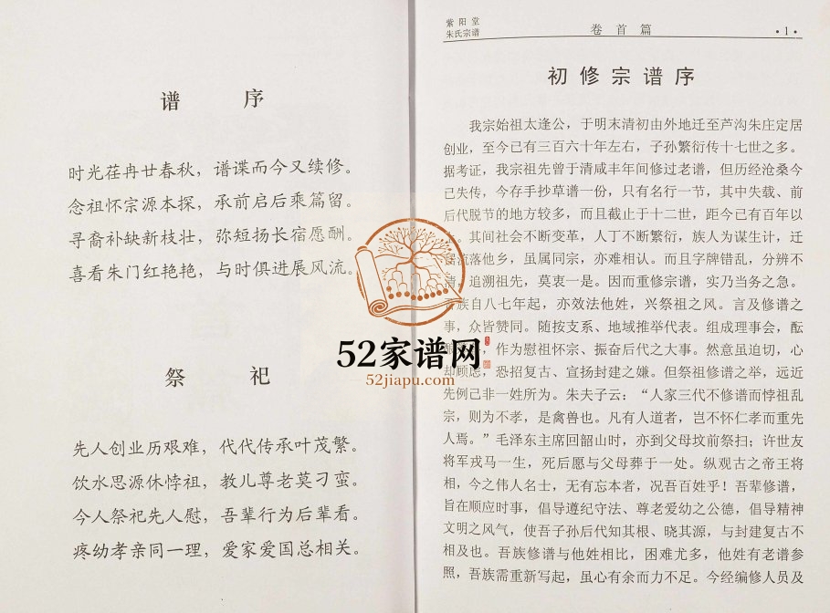2007年修沛国郡紫阳堂朱氏宗谱 江苏盐城朱姓电子版族谱下载