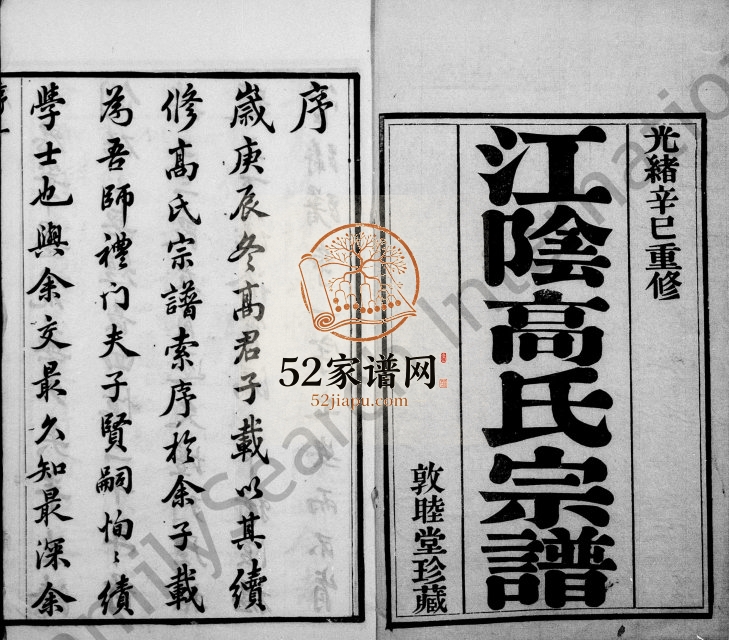1881年修江阴高氏宗谱[12卷]江苏敦睦堂高姓电子版族谱下载