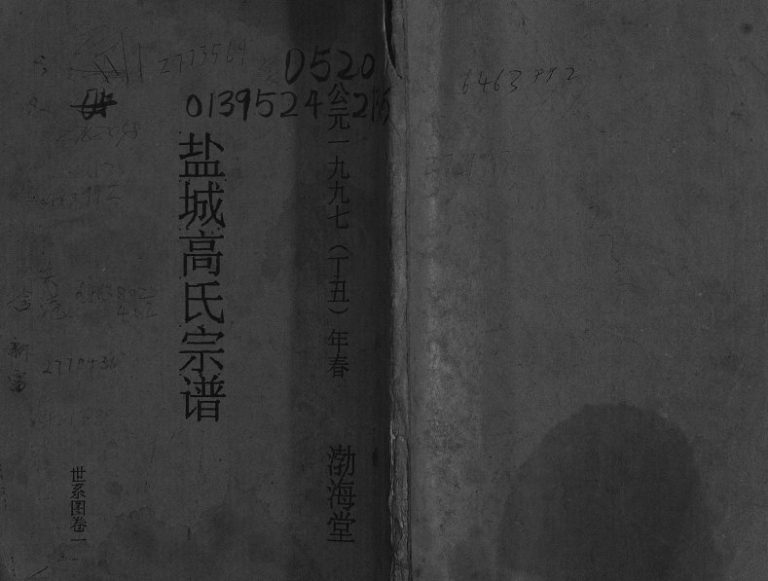 1997年修盐城高氏宗谱[不分卷]江苏高姓电子版族谱下载
