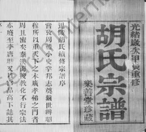 1904年修毘陵胡氏宗谱[12卷]江苏武进乐善堂胡姓电子版族谱下载