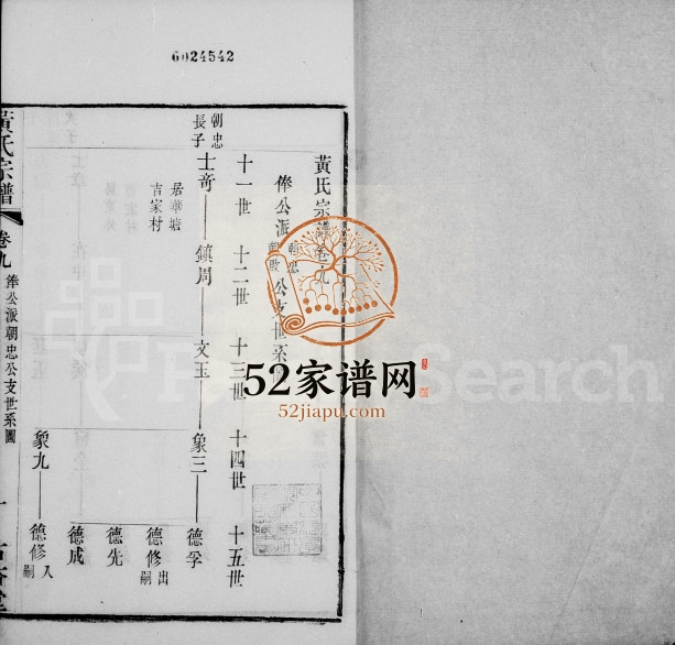 1876年修黄氏宗谱[22卷]江苏江阴古杏堂黄姓电子版族谱下载