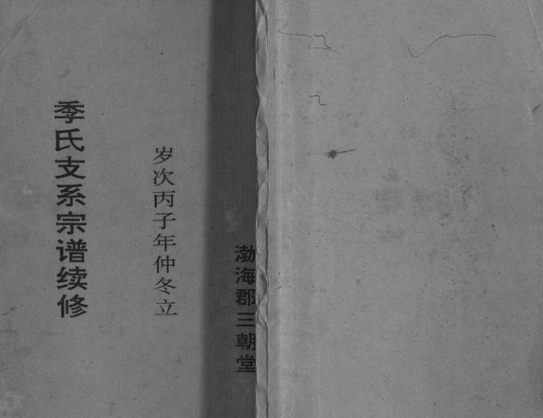 1996年季氏支系宗谱续修[不分卷]江苏盐城三朝堂季姓电子版族谱下载