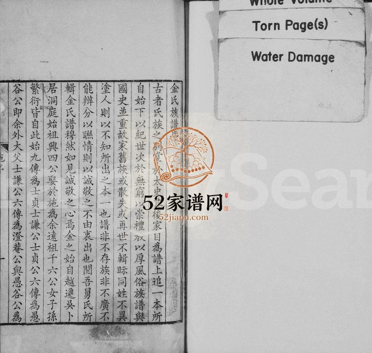 清乾隆年间金氏族谱 江苏吴中金姓电子版家谱下载