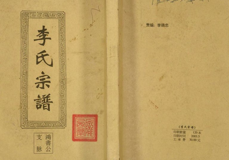 2003年修李氏宗谱鸿书支脉 江苏建湖陇西堂李姓电子版族谱下载