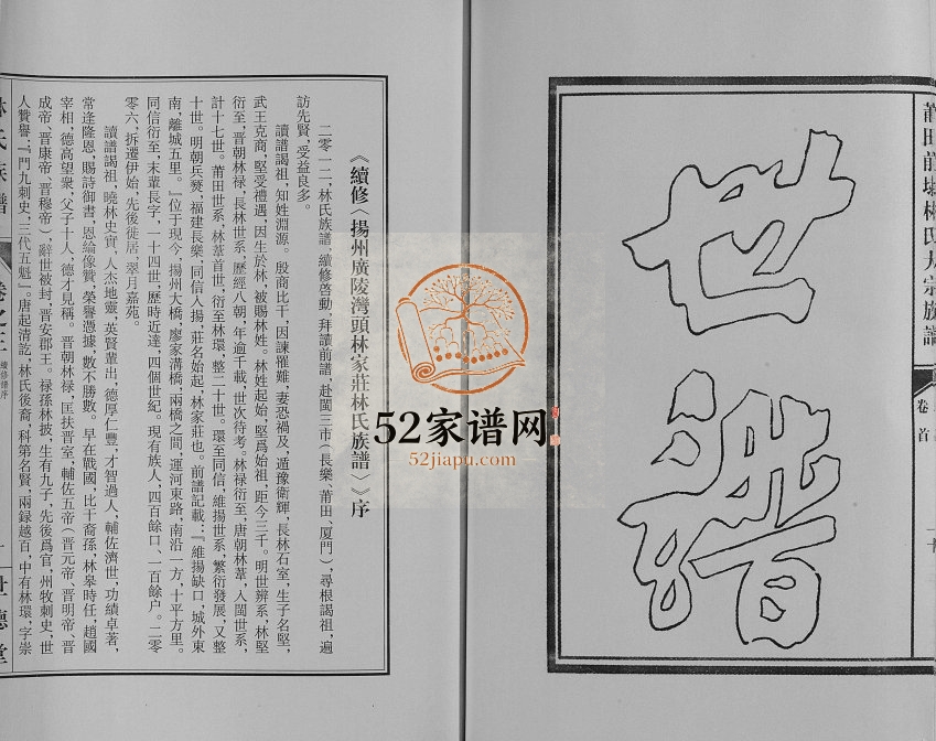 2015年修唐九牧林氏长房扬州林氏族谱 广陵湾头镇世德堂林姓电子版家谱下载