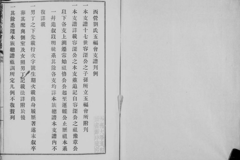 1929年修西营刘氏五福会支谱 江苏武进刘姓电子版族谱下载