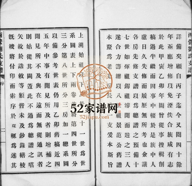 1920年修西营刘氏大分老七房支谱[2卷]江苏武进刘姓电子版族谱下载