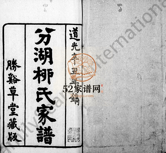 1841年修分湖柳氏家谱[10卷]江苏吴江胜溪草堂柳姓电子版族谱下载