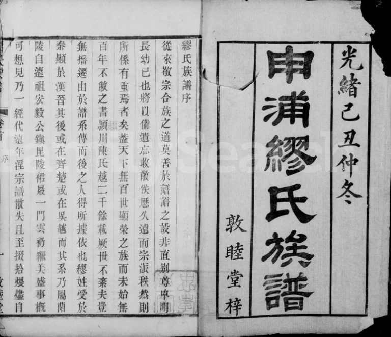 1889年四修申浦缪氏族谱[20卷首末各1卷]江苏江阴敦睦堂缪姓电子版家谱下载