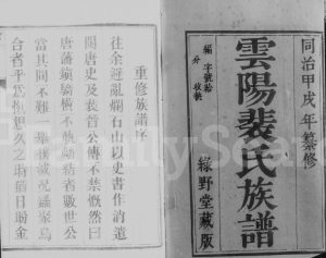 1874年修云阳裴氏宗谱[18卷首1卷]江苏丹阳绿野堂裴姓电子版族谱下载