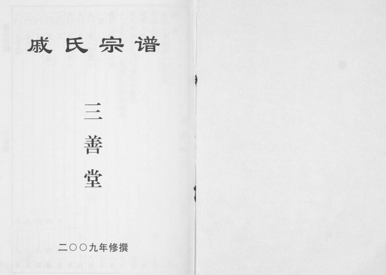 2009年修戚氏宗谱[不分卷]江苏盐城三善堂戚姓电子版族谱下载