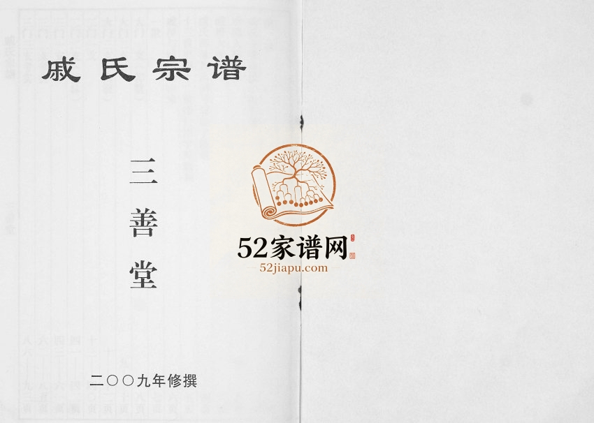 2009年修戚氏宗谱[不分卷]江苏盐城三善堂戚姓电子版族谱下载