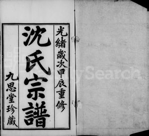 1904年修毘陵沈氏宗谱[卷数庞杂]江苏武进九思堂沈姓电子版族谱下载