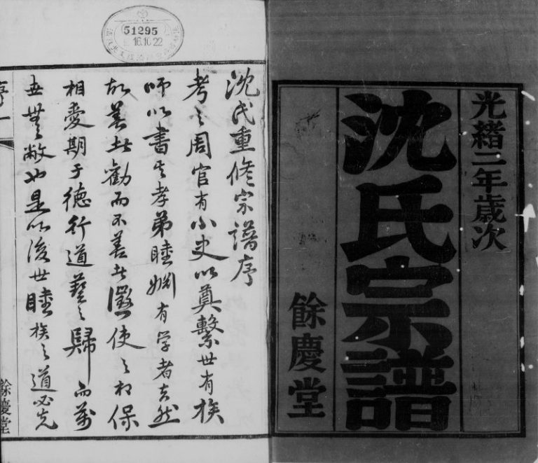 1876年修澄江沈氏宗谱[20卷首1卷]江苏江阴余庆堂沈姓电子版族谱下载