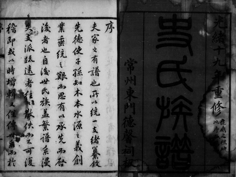 1893年修史氏族谱[8卷首1卷]江苏武进史姓电子版家谱下载