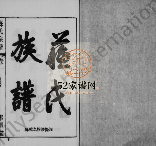 1999年修苏氏宗谱[11卷]江苏江阴 武进聚星堂苏姓电子版族谱下载